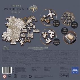 Trefl, Puzzle drewniane 1000: Antyczna mapa świata (20144)