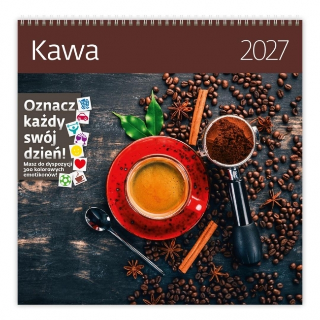 Kalendarz 2027 ścienny 30x30cm Kawa HELMA
