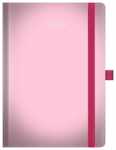 Notes A5 pastelowy z gumką różowy kratka biały papier