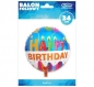 Balon foliowy " HAPPY BIRTHDAY (świeczki)" (34cm) - FG-O34HBS