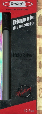 Długopis Todays Polo Silver a'10 czarny 10 sztuk