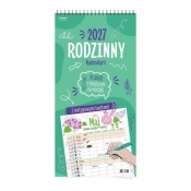 Kalendarz 2027 ścienny planer rodzinny zielony