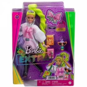 Barbie Extra: Lalka - Biała tunika, neonowe zielone włosy (GRN27/HDJ44)