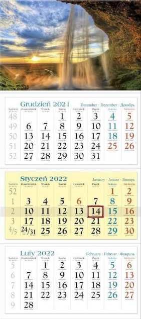 Kalendarz 2022 Trójdzielny Wodospad KT6