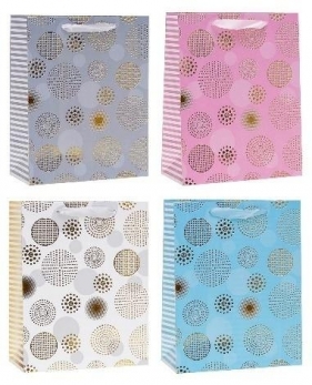 Torebka ozdobna 18x23x8cm hot-stamp mix ROZETTE