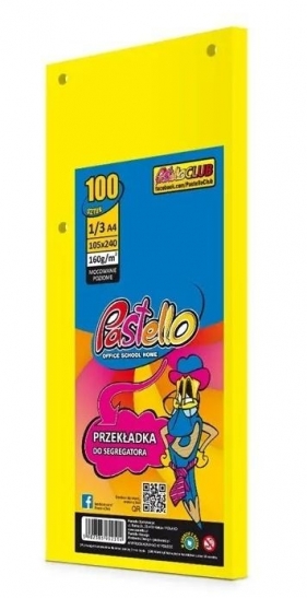 Przekładka do segregatora 1/3 A4 100K IT210 żółta