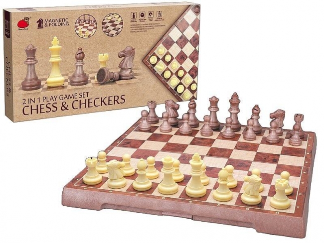 Szachy i warcaby 2w1 magnetyczne