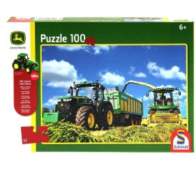Puzzle 100: John Deere - Traktor 7310R + zabawka