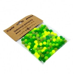 Dekoracje pompony 1cm zielone 120szt