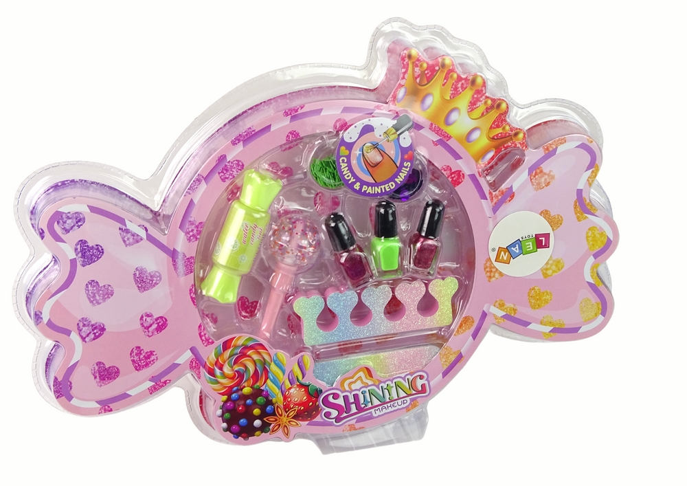 <img src='https://webimage.pl/pics/448/2/d5905679072448_1.png' style='height:440px' /> Zestaw do makijażu i zdobienia paznokci Cukierek