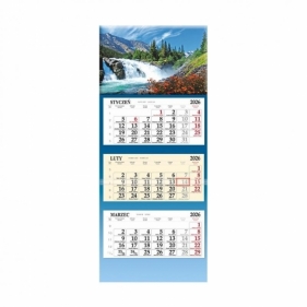 Kalendarz 2026 trójdzielny Wodospad