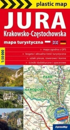 Jura Krakowsko-Częstochowska foliowana mapa turystyczna 1:50 000