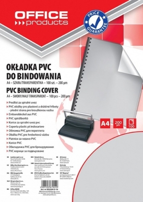 Okładka do bindowania Office Products A4 PVC 100 sztuk szara/transparentna (Nr 20222015-10)