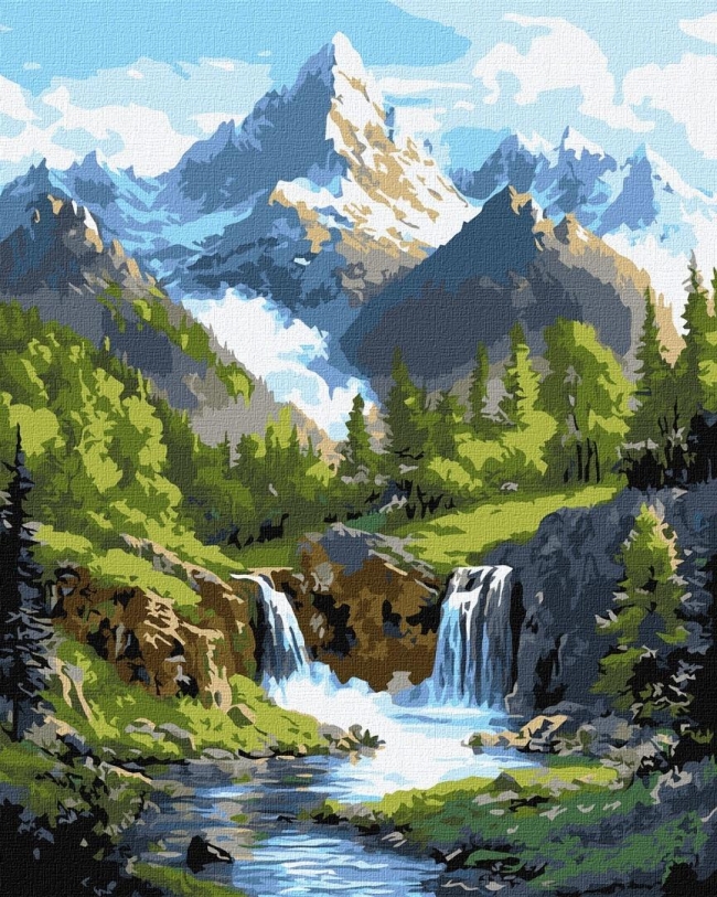 <img src='https://webimage.pl/pics/450/3/d4823104393450.jpg' style='height:440px' /> Malowanie po numerach - Krajobrazy gór 40x50cm