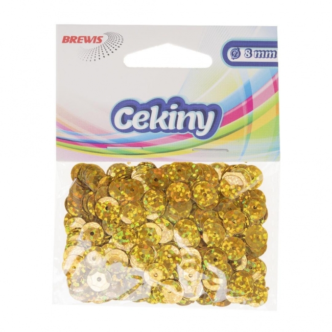 Cekiny złote 8mm