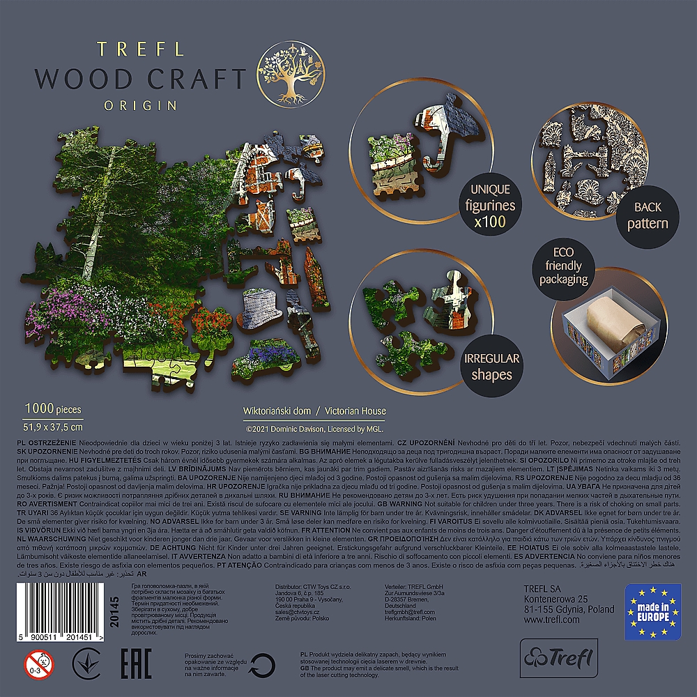 Trefl, Puzzle drewniane 1000: Wiktoriański dom (20145)