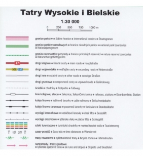 Tatry Wysokie i Bielskie, 1:30 000 - mapa turystyczna