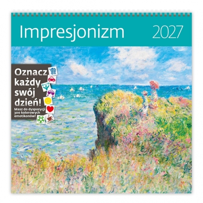 <img src='https://webimage.pl/pics/451/2/d8596641052451.jpg' style='height:440px' /> Kalendarz 2027 ścienny 30x30cm Impresjonizm HELMA