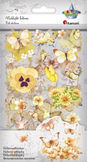 Naklejki foliowe 4 plansze motyle, kwiaty