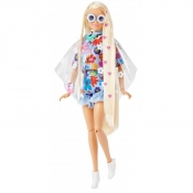 Barbie Extra - Komplet w kwiatki, blond włosy (GRN27/HDJ45)