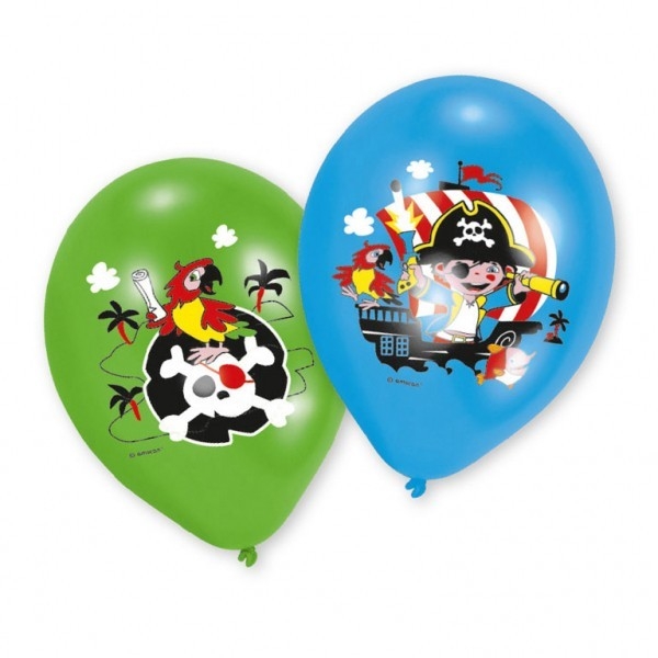Balony z nadrukiem kolorowym Pirat, 6 sztuk (9902174)