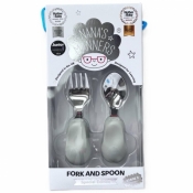 Zestaw sztućców widele i łyżka szary