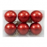  Bombki z efektem rosy czerwone 6szt