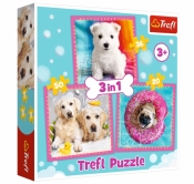 Puzzle 3w1: Pieski w kąpieli (34845)