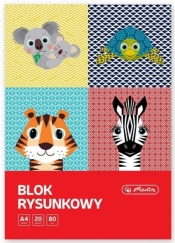 Blok rysunkowy A4/20K biały Cute Animals (10szt)
