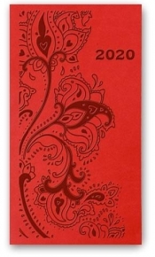 Kalendarz 2020 Tygod. A6 Vivella Relief czarwony