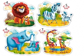 Puzzle 4 w 1: Zwierzęta Afryki (B-04454)