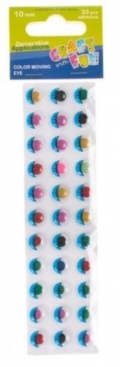Ozdoba dekoracyjna oczy samoprzylepne 10mm 33el