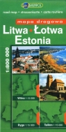 Litwa Łotwa Estonia Mapa drogowa