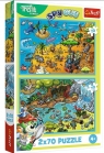 <img src='https://webimage.pl/pics/455/4/d5900511344455.jpg' width='341' height='500'> Puzzle 2x70 Trefliki w Krainie Zwierząt TREFL