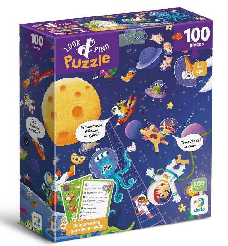 Puzzle - Look & Find - Szalony kosmos, 100 el.