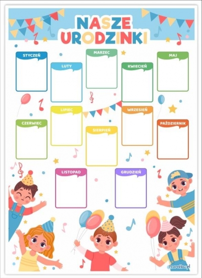 Kalendarz urodzinowy - Dzieci