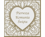 Serwetki Komunia serce złote 33x33cm 20szt