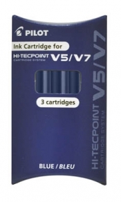 Naboje do cienkopisu Pilot V5 Hi-Tecpoint Cardige System 3 szt. niebieskie (IC-50-V5-L)