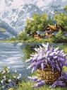 Malowanie po numerach - Liliowy kosz 30x40cm