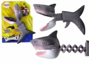 Zabawka gryząca rekin na sprężynie szary