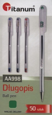 Długopis Titanum AA998 zielony 50 sztuk