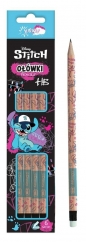 Olówek z gumką Stitch Black 6szt