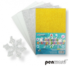 Naklejki piankowe śnieżynki 20,3x31,20cm 5szt