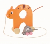 Zabawka drewniana - Kotek i Mysz na kółkach TREFL (Uszkodzone opakowanie)