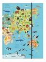 Teczka z gumką A4 Mapa świata - zwierzęta