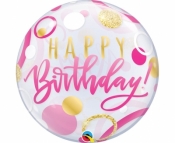 Balon foliowy Godan Birthday Pink & Gold Dots 56 cm (87745)