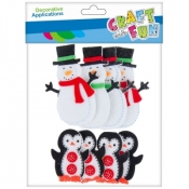 Ozdoba filcowa Euro-Trade Boże Narodzenie fillc bałwan i pingwin (463682)