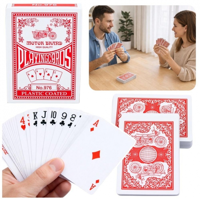 Karty do gry czarwone 54szt.