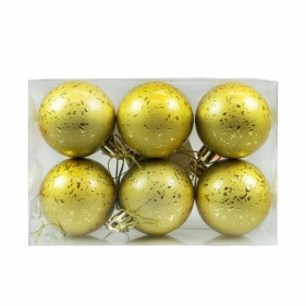 Bombki z efektem rosy złote 6szt