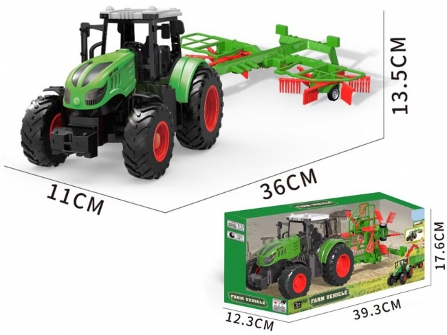 Traktor z przyczepą 36x11x13,5cm open box